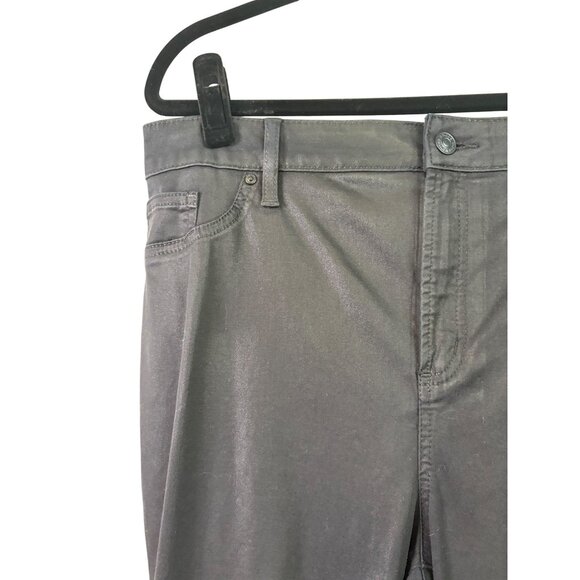 Chicos Women's Shiny Black Stretch Jegging Pants W Front & Back Pockets Size 14 - Picture 4 of 13